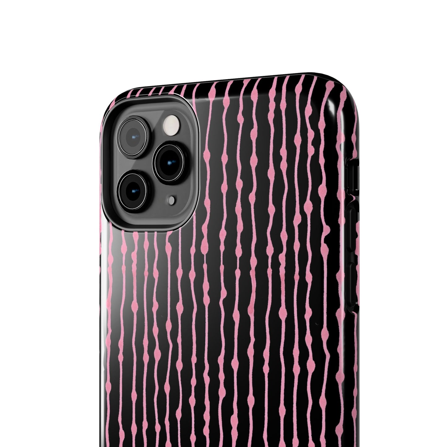 Faux Seersucker Black / Pink Phone Case