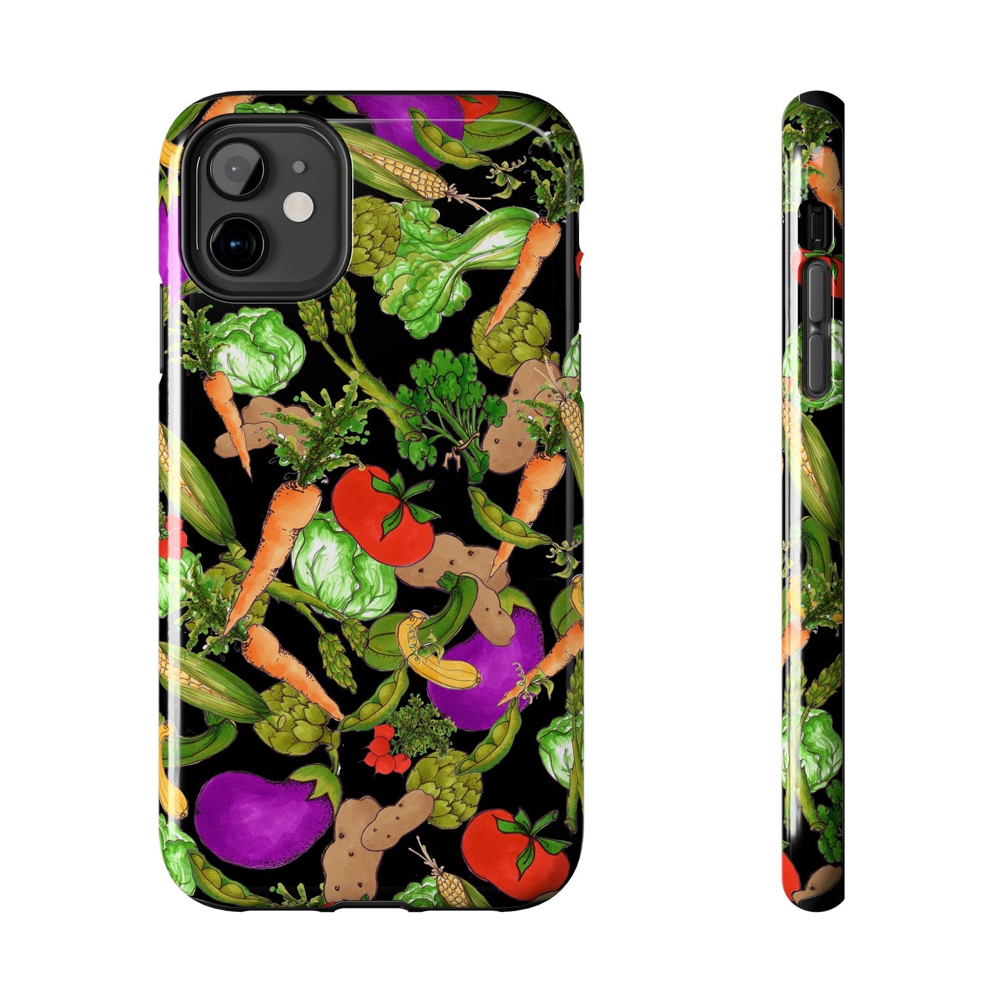 Veggie Jungle Black Phone Case