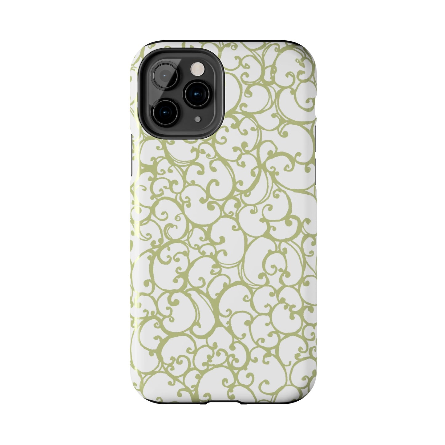 Scrollie White / Green Phone Case