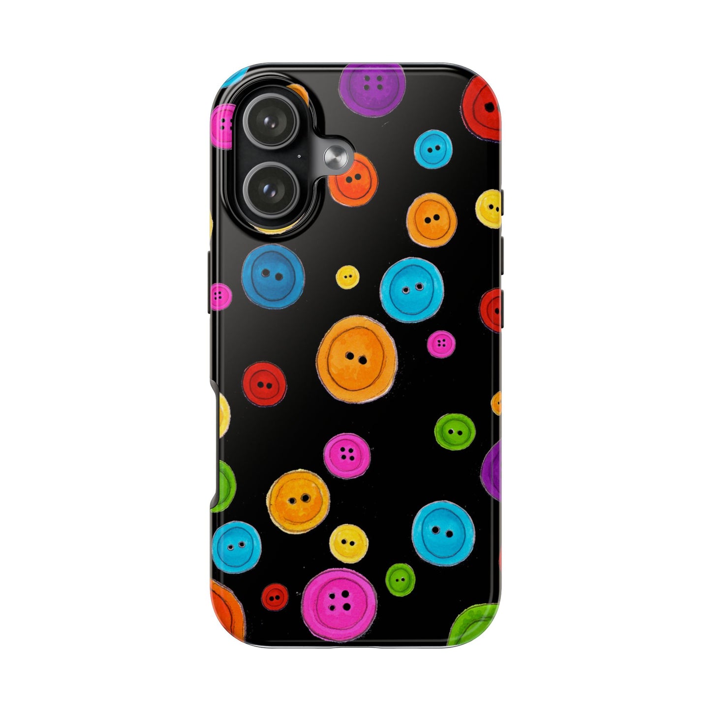 Button Dots Black Phone Case
