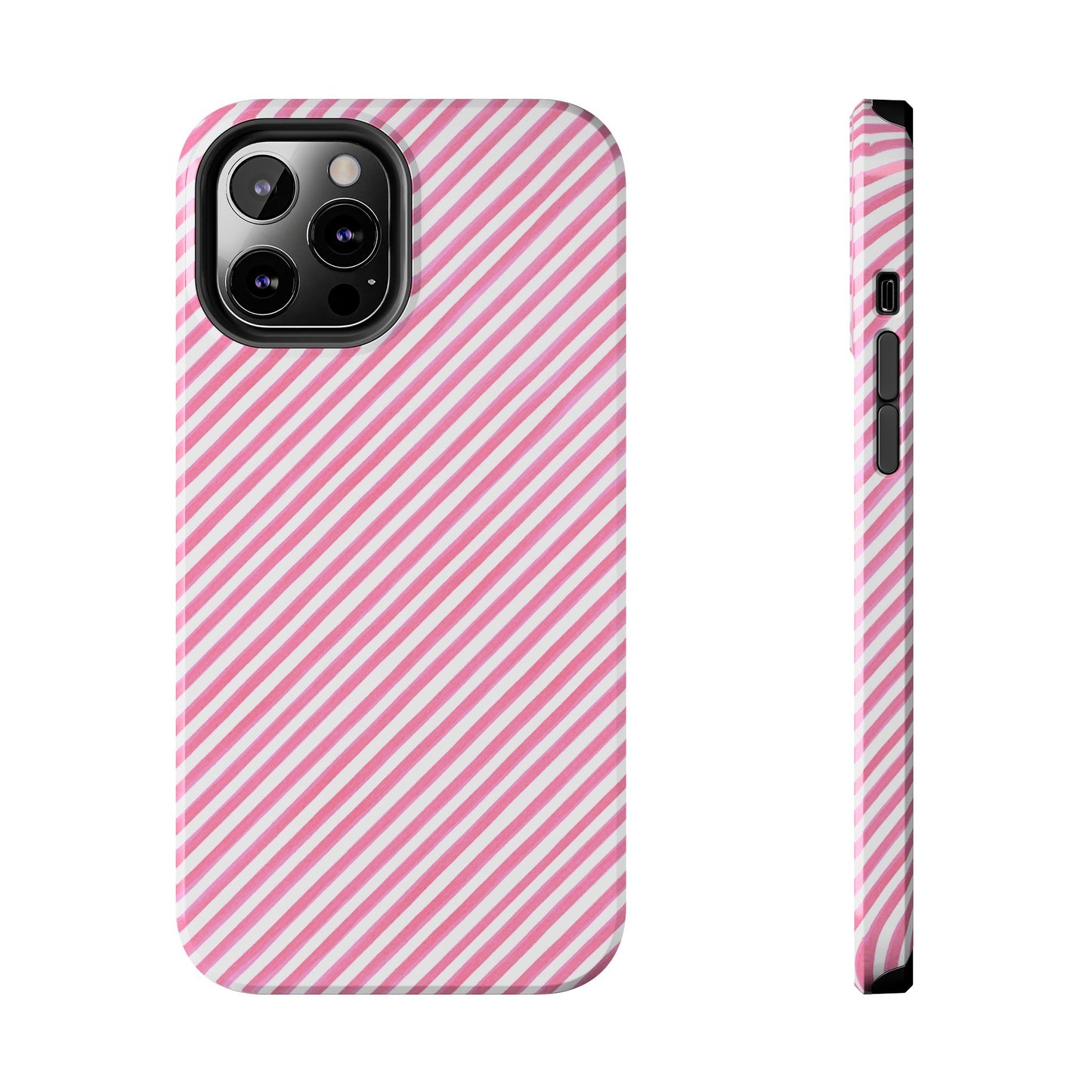 Bias Stripe Pink / White Phone Case