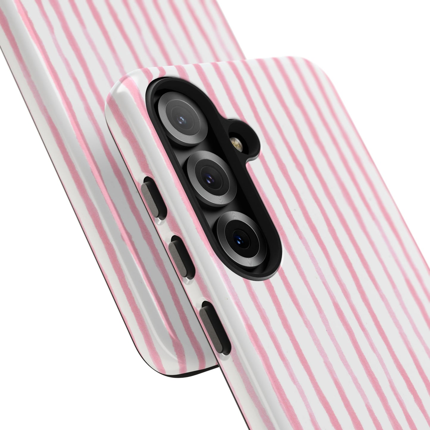 Happy Stripe White / Pink Phone Case