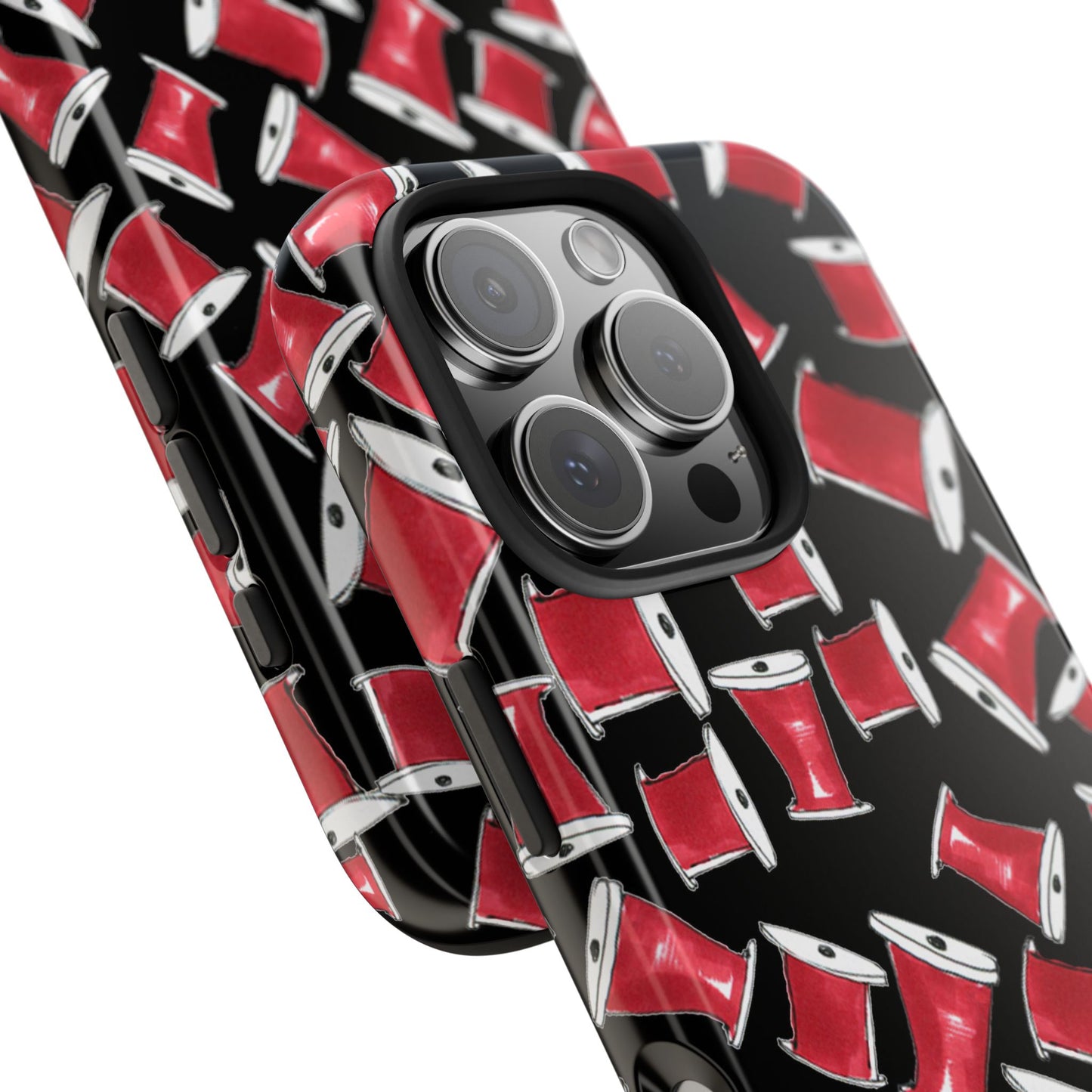 Red Thread Black Phone Case