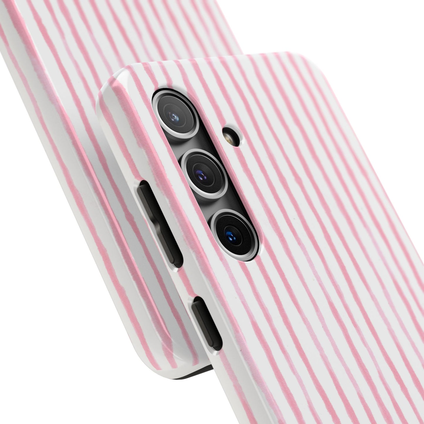 Happy Stripe White / Pink Phone Case
