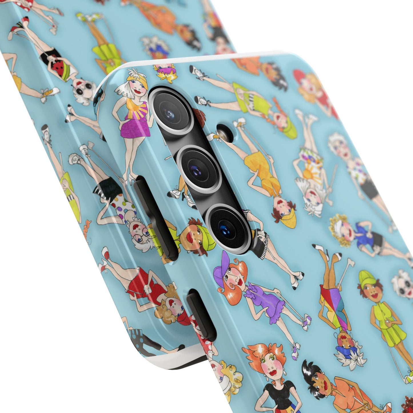 Tossed Golfer Girls Turquoise Phone Case