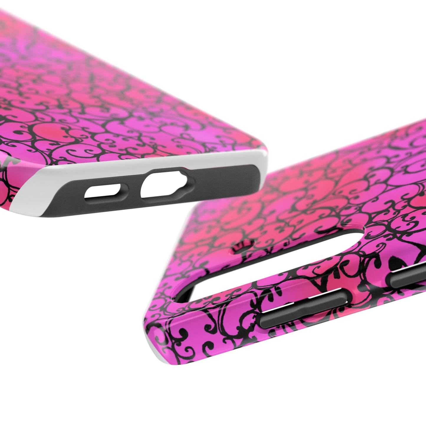 Scrollie Cerise / Black Phone Case