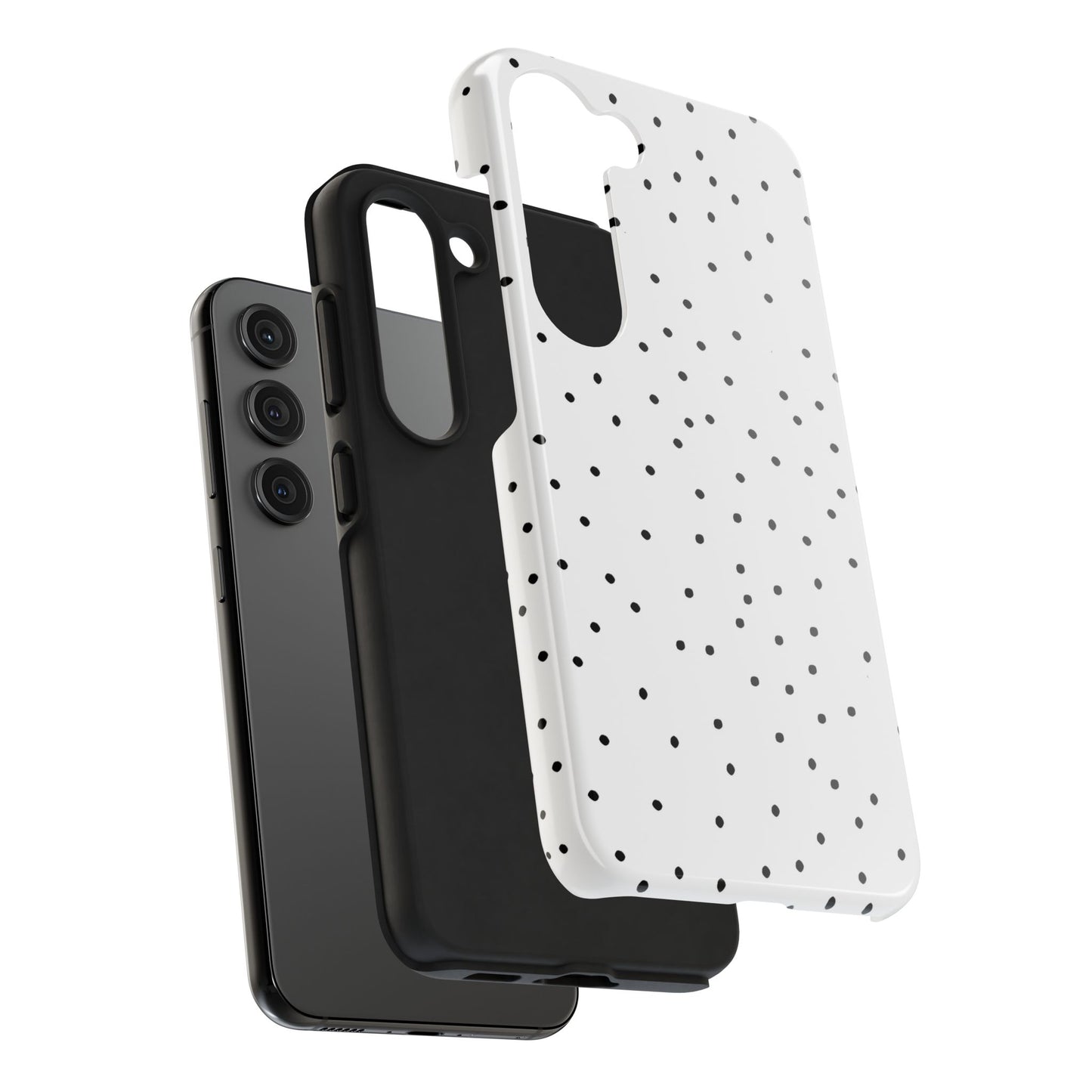 Space Dots White / Black Phone Case