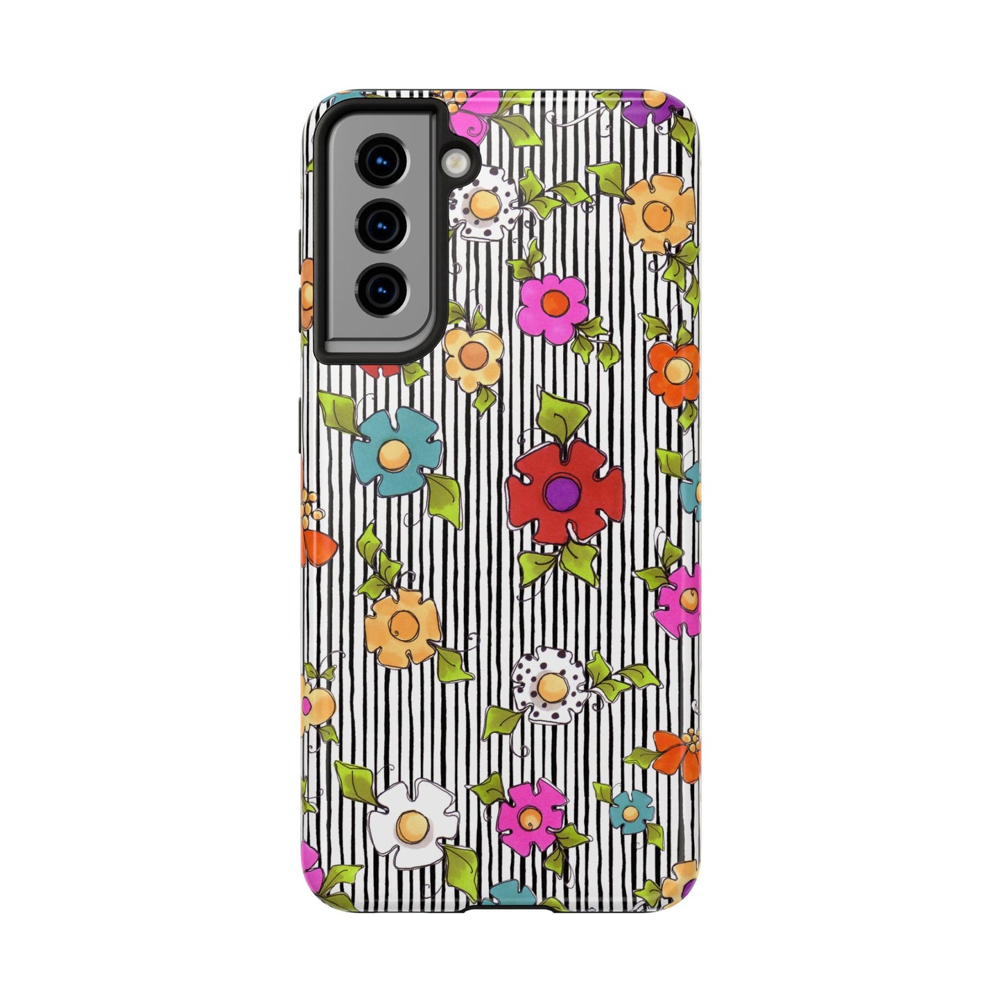 Dog Blooms White / Black Phone Case