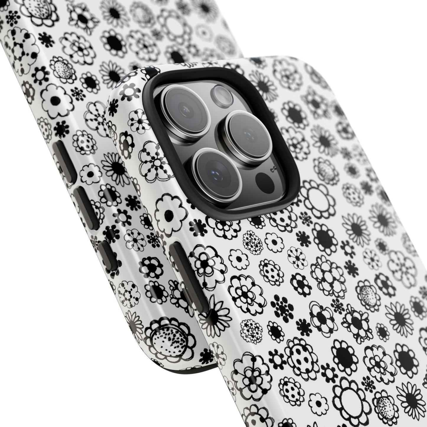 Posie Dots White / Black Phone Case