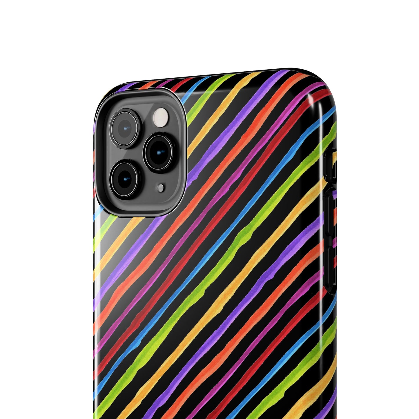 Quirky Bias Stripe Black Phone Case