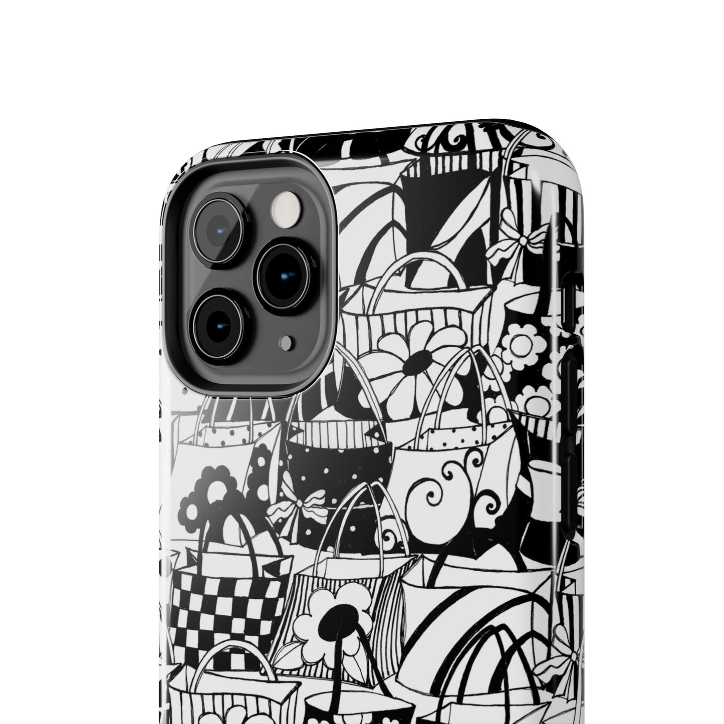 Totally Black / White Phone Case