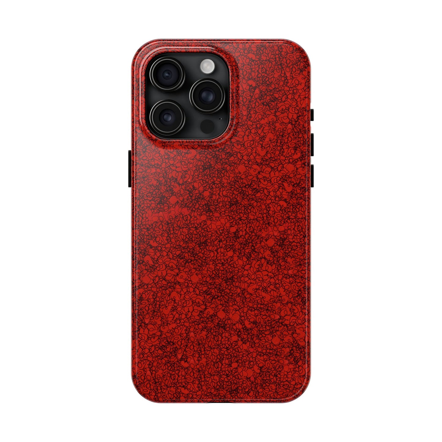 Scribble Red / Black Phone Case