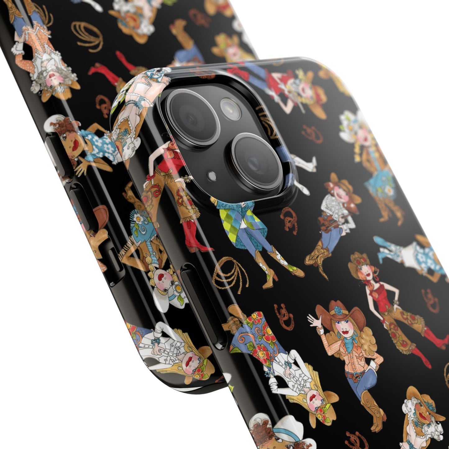 Tossed Cowgirls Black Phone Case