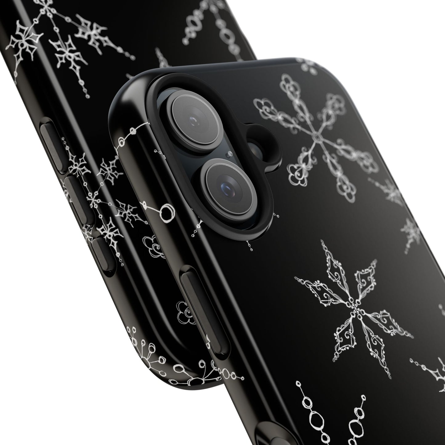 Snowflakes Black Phone Case
