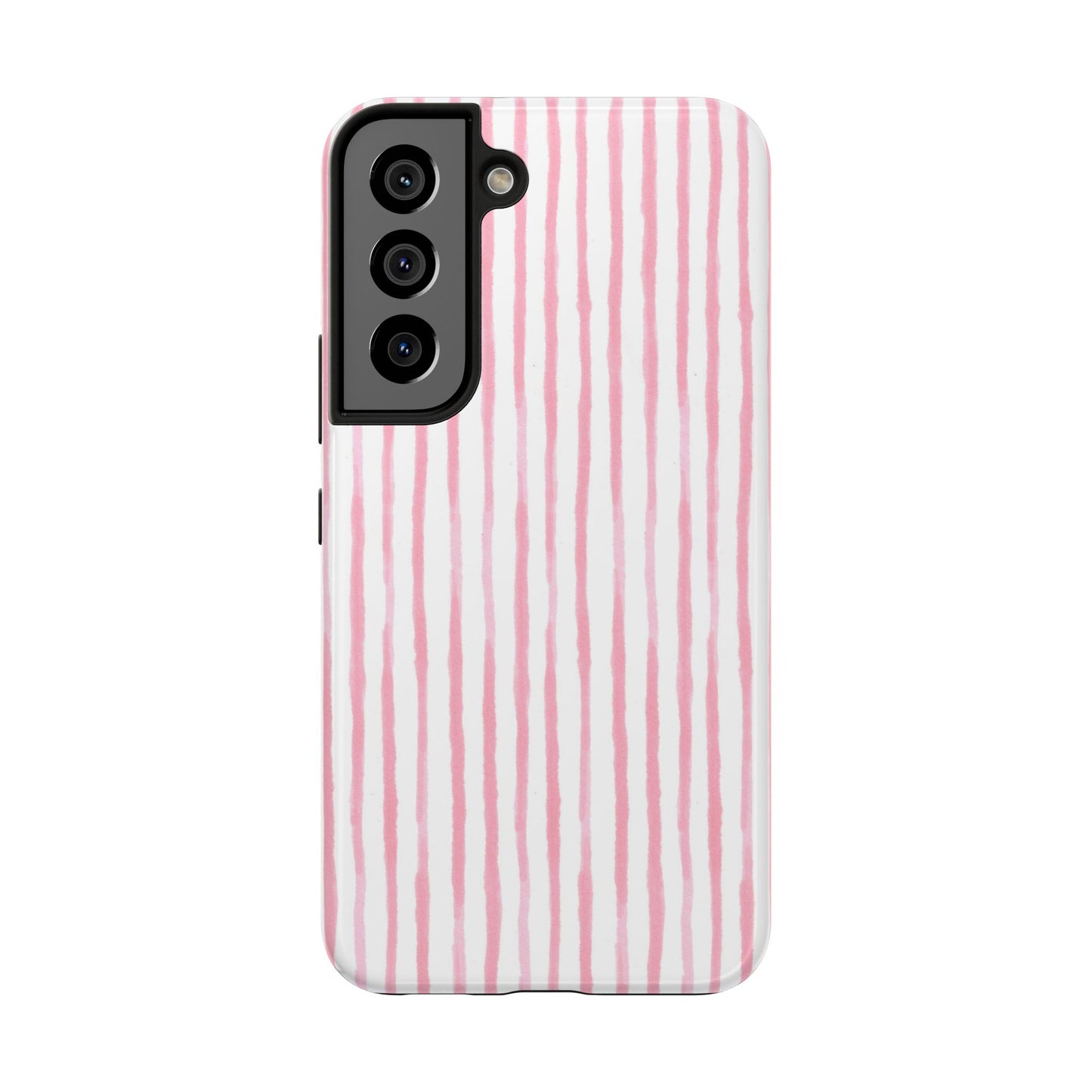 Happy Stripe White / Pink Phone Case