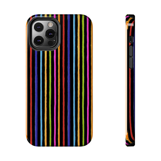 Happy Stripe Black Phone Case