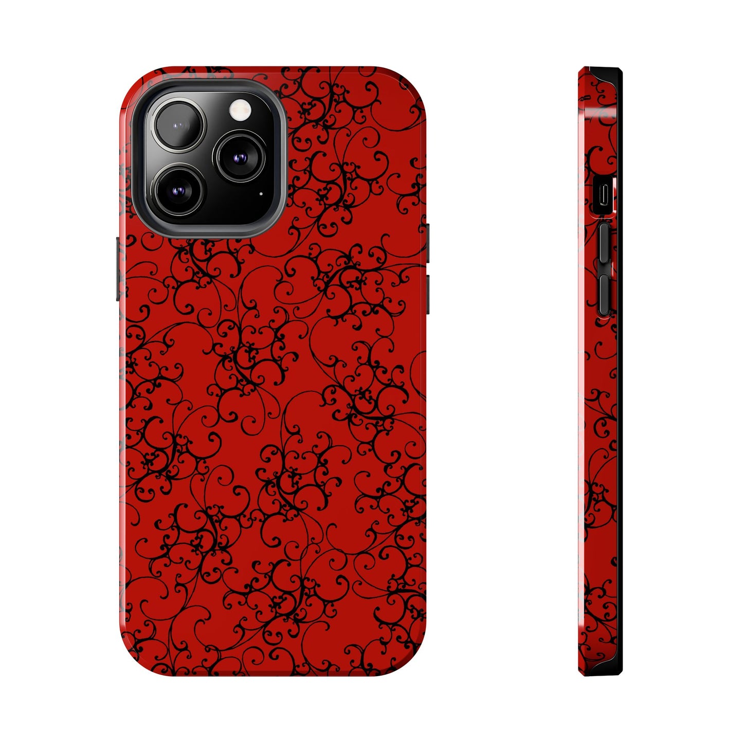 Elegant Scroll Red / Black Phone Case