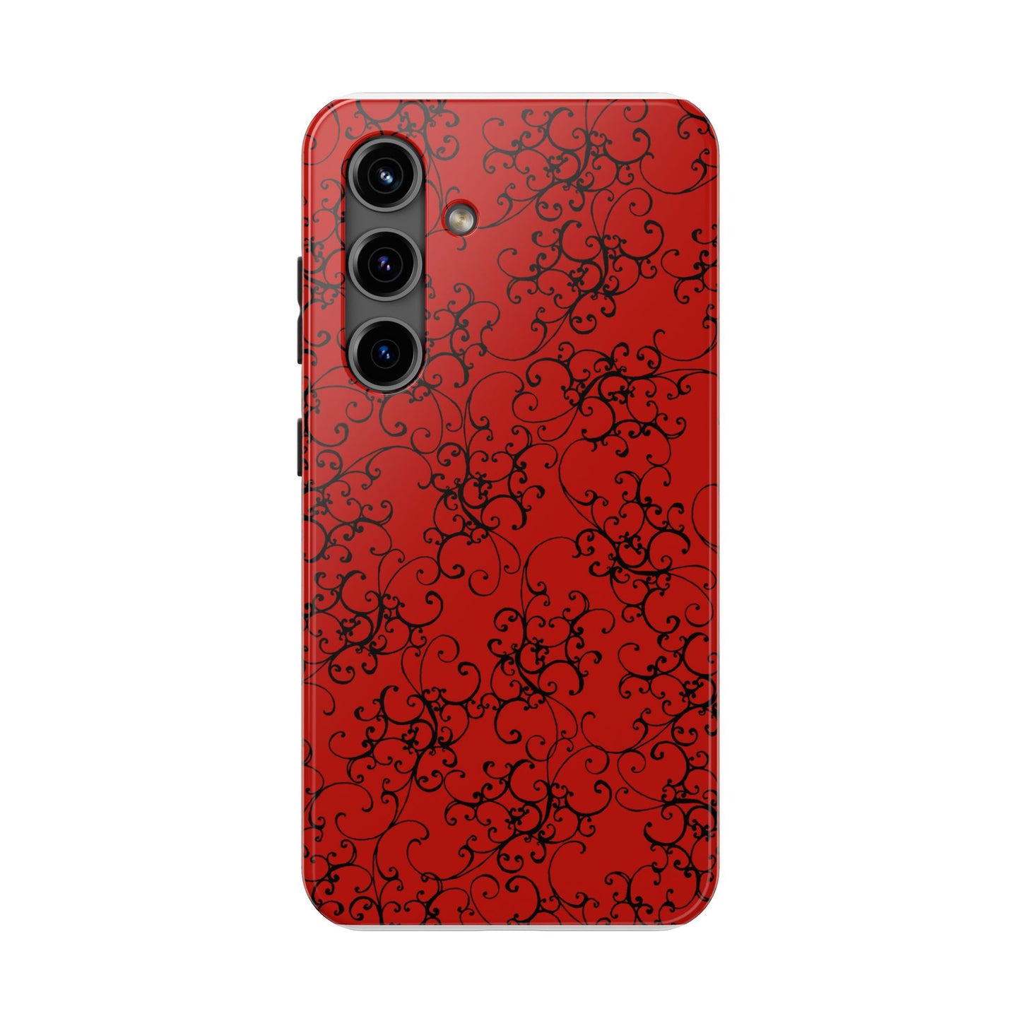 Elegant Scroll Red / Black Phone Case