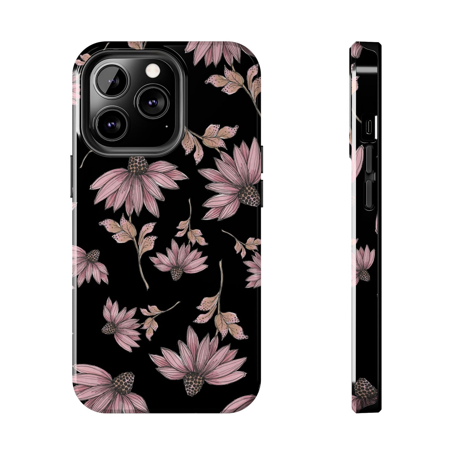 Wild Cone Flowers Black Phone Case