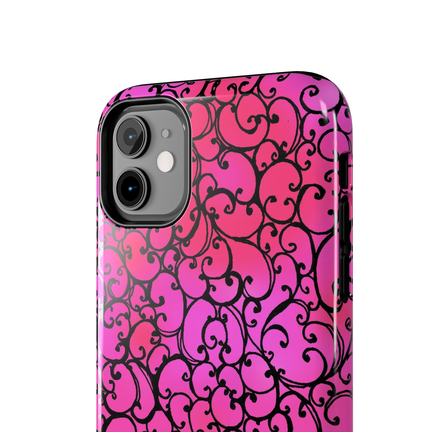 Scrollie Cerise / Black Phone Case