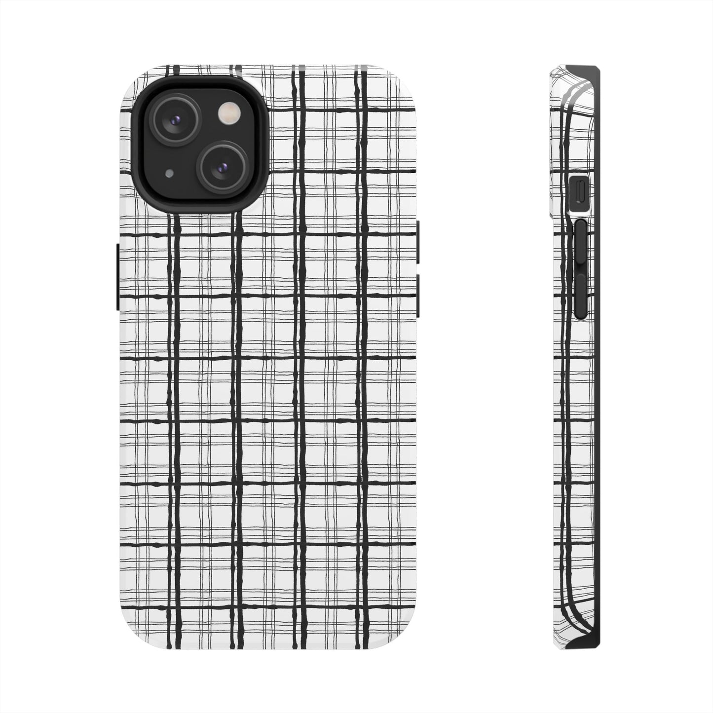 Sophistiplaid White / Black Phone Case