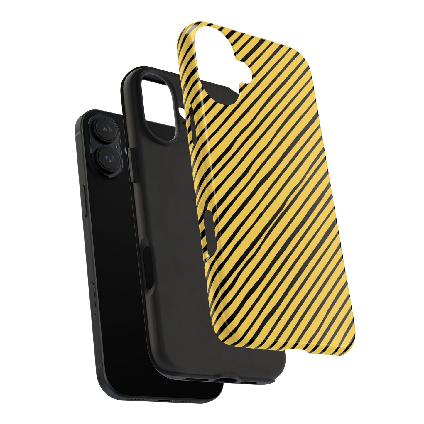 Quirky Bias Stripe Yellow / Black Phone Case