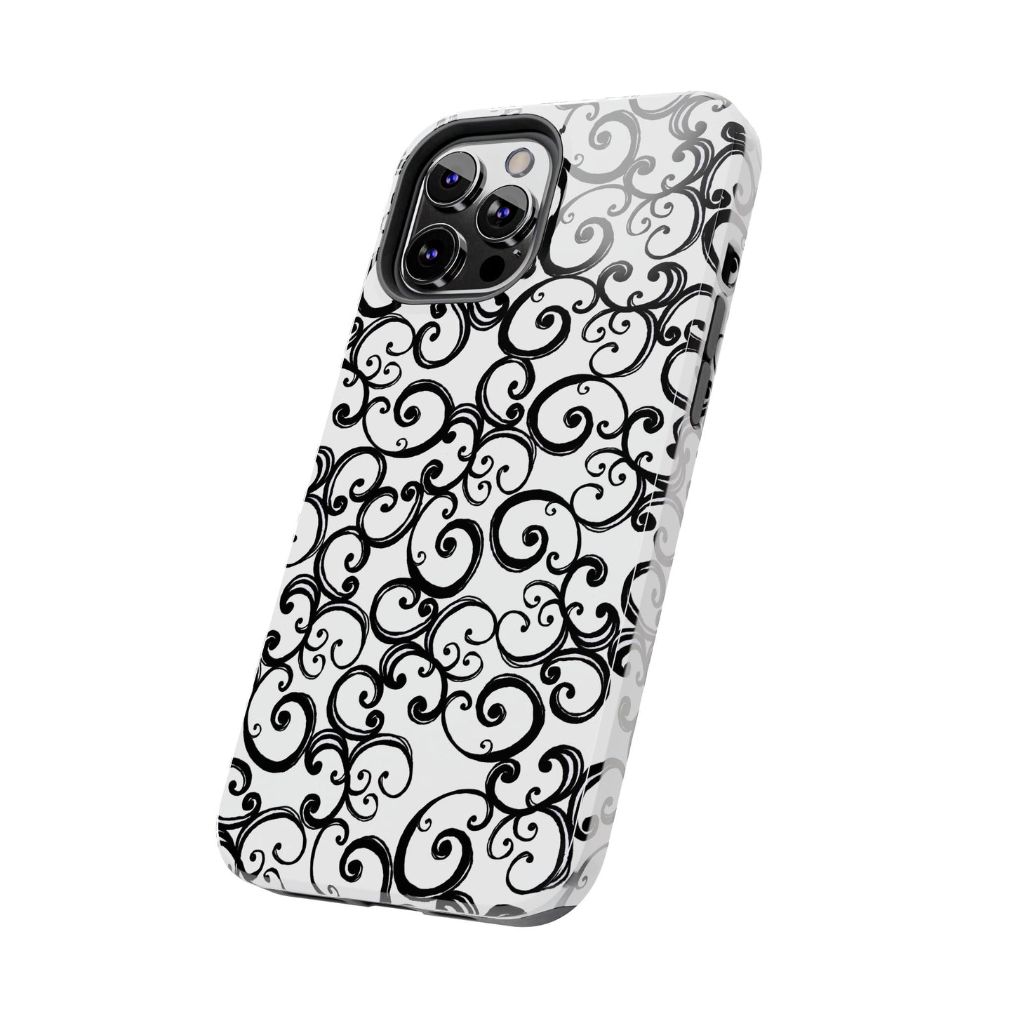 Curls White / Black Phone Case