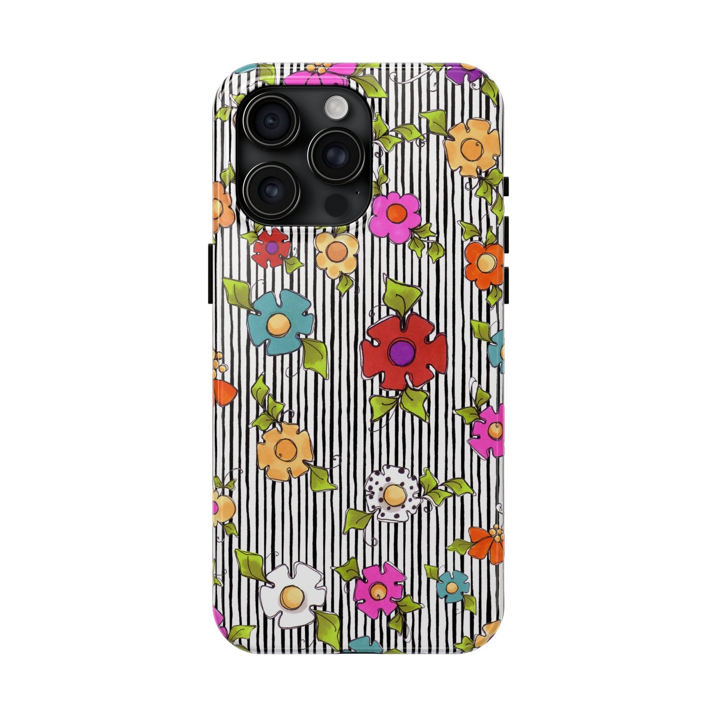 Dog Blooms White / Black Phone Case