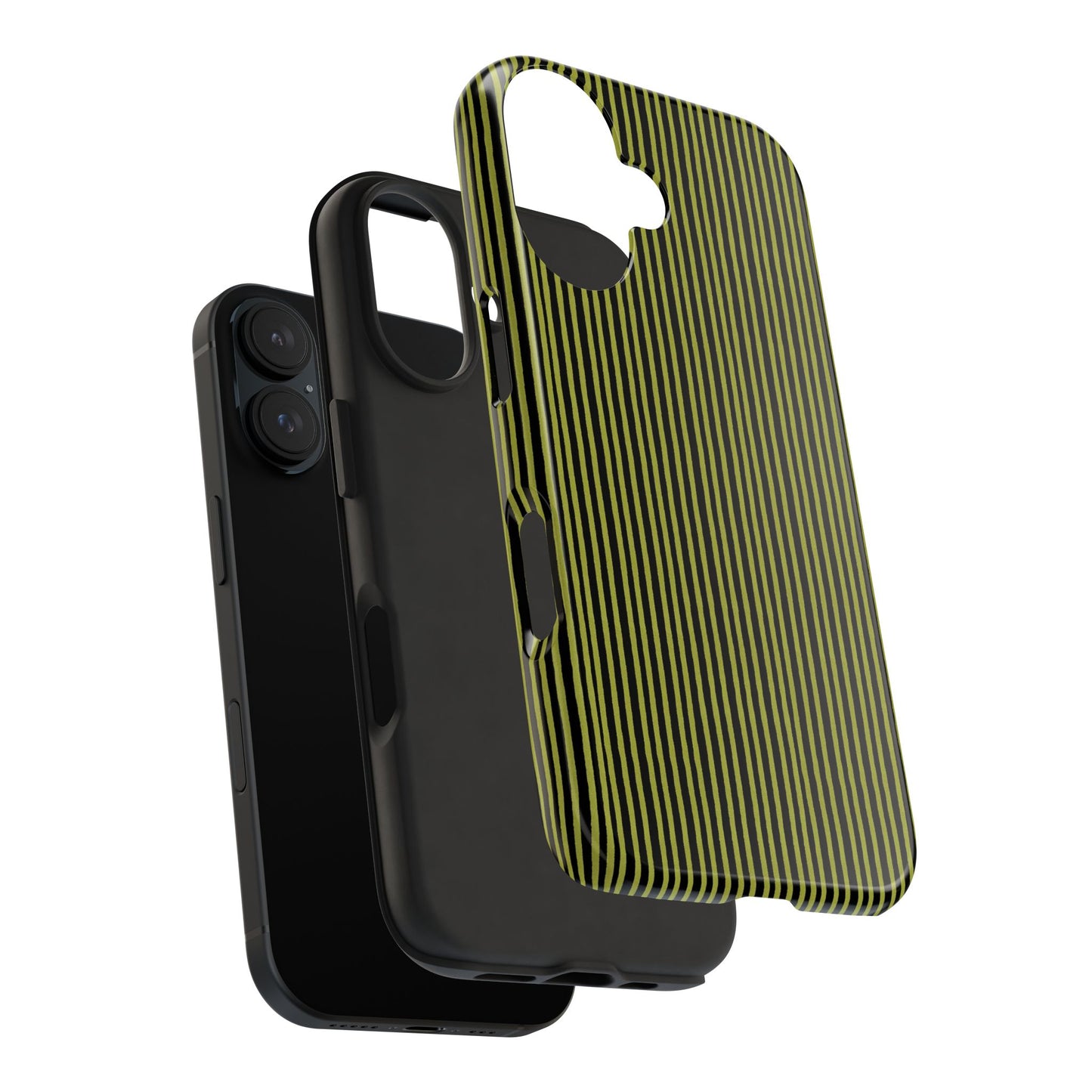 Happy Stripe Green / Black Phone Case