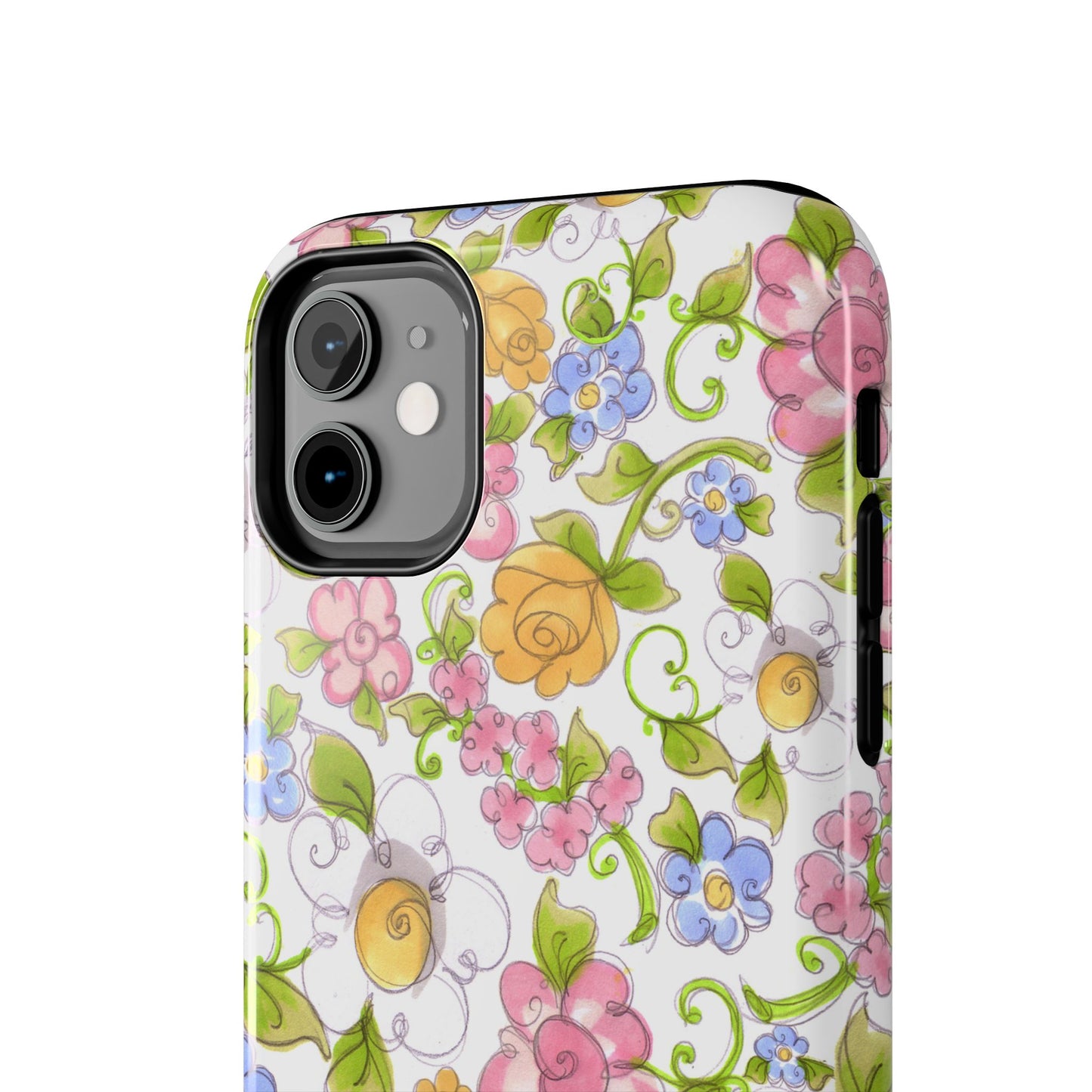 Flower Frolic White Phone Case