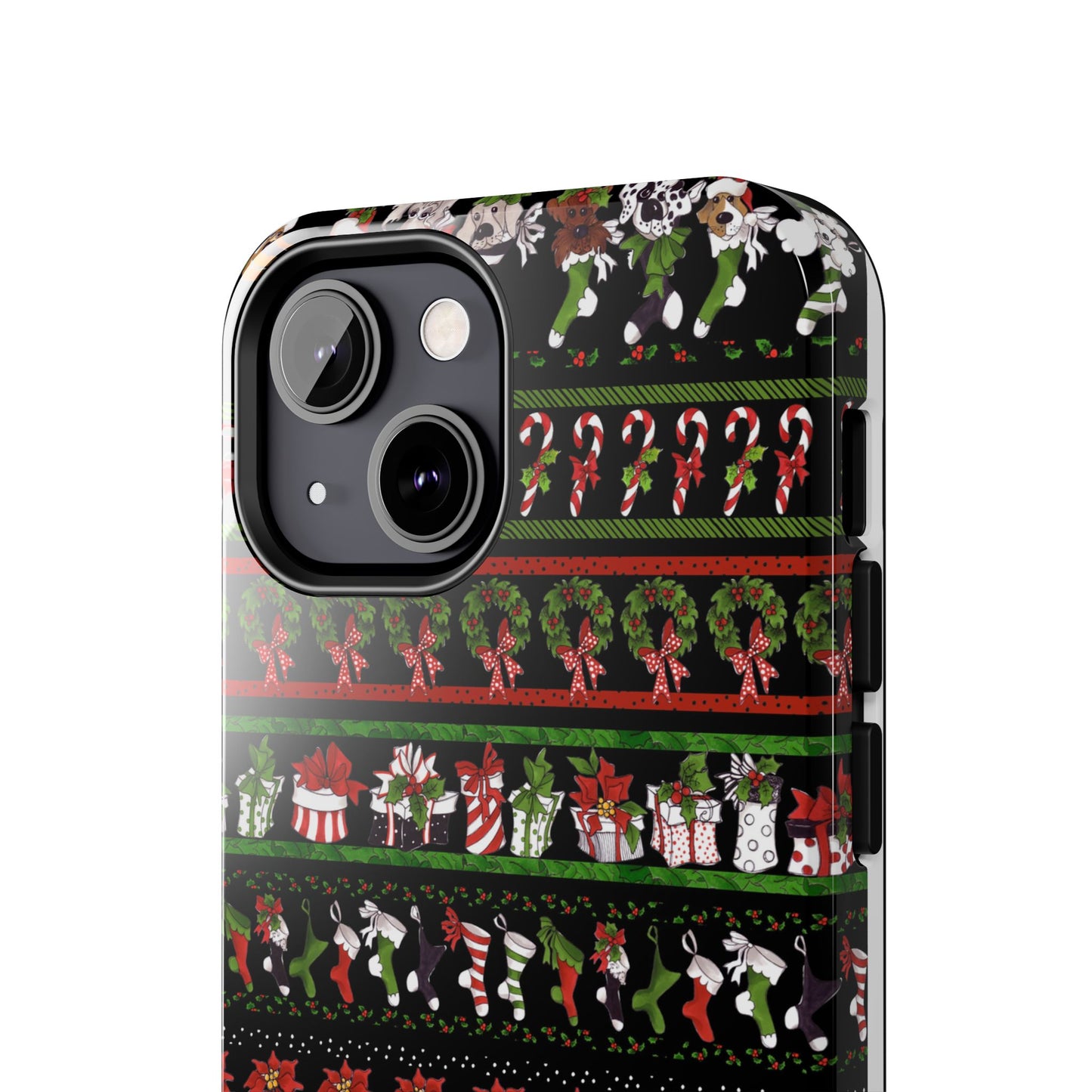 Holiday Borders Black Phone Case
