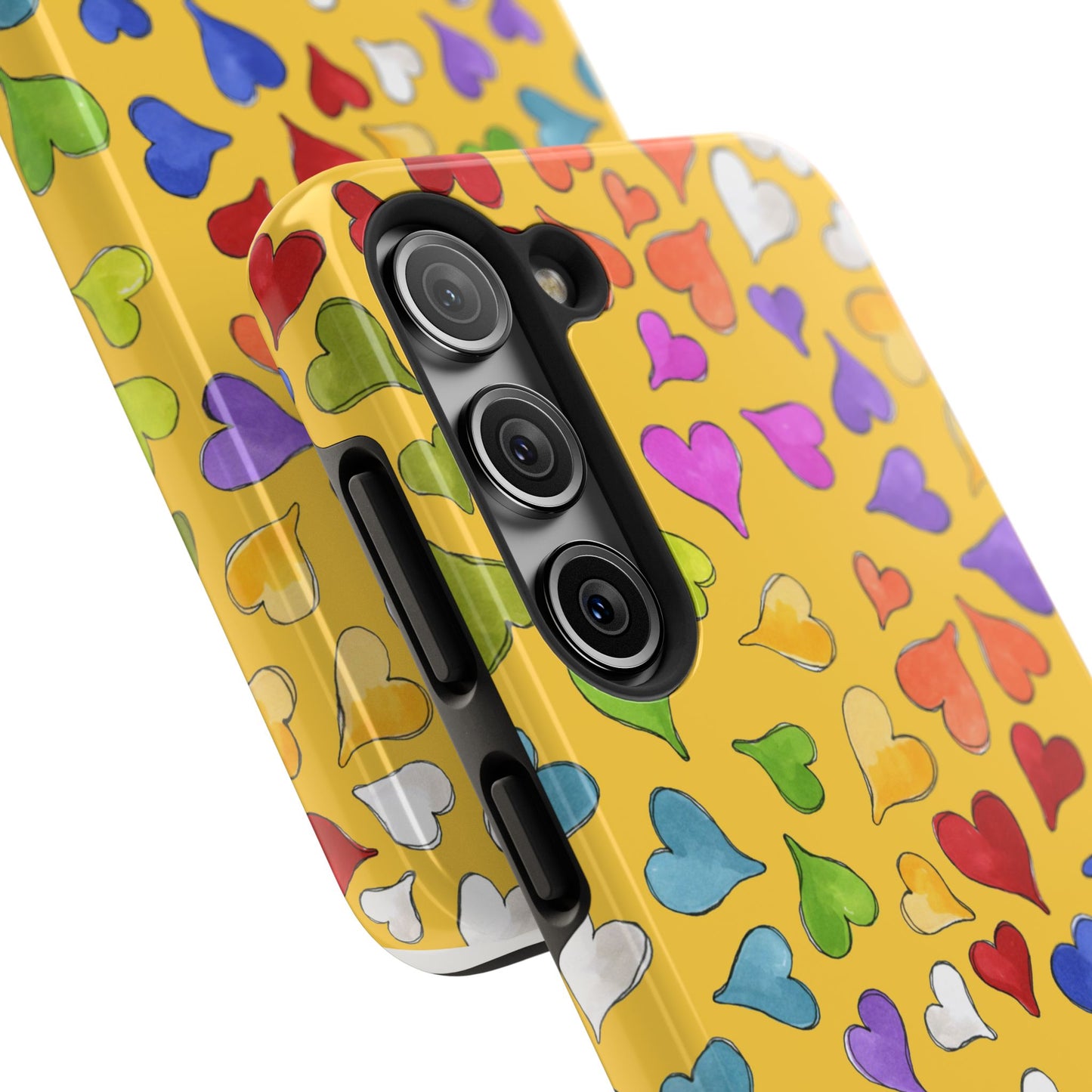 Happy Hearts Yellow Phone Case