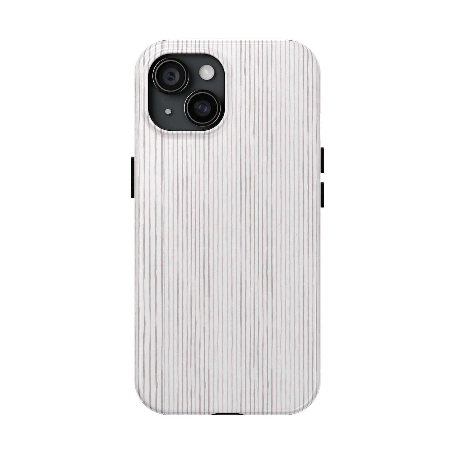 Happy Stripe White / Silver Phone Case