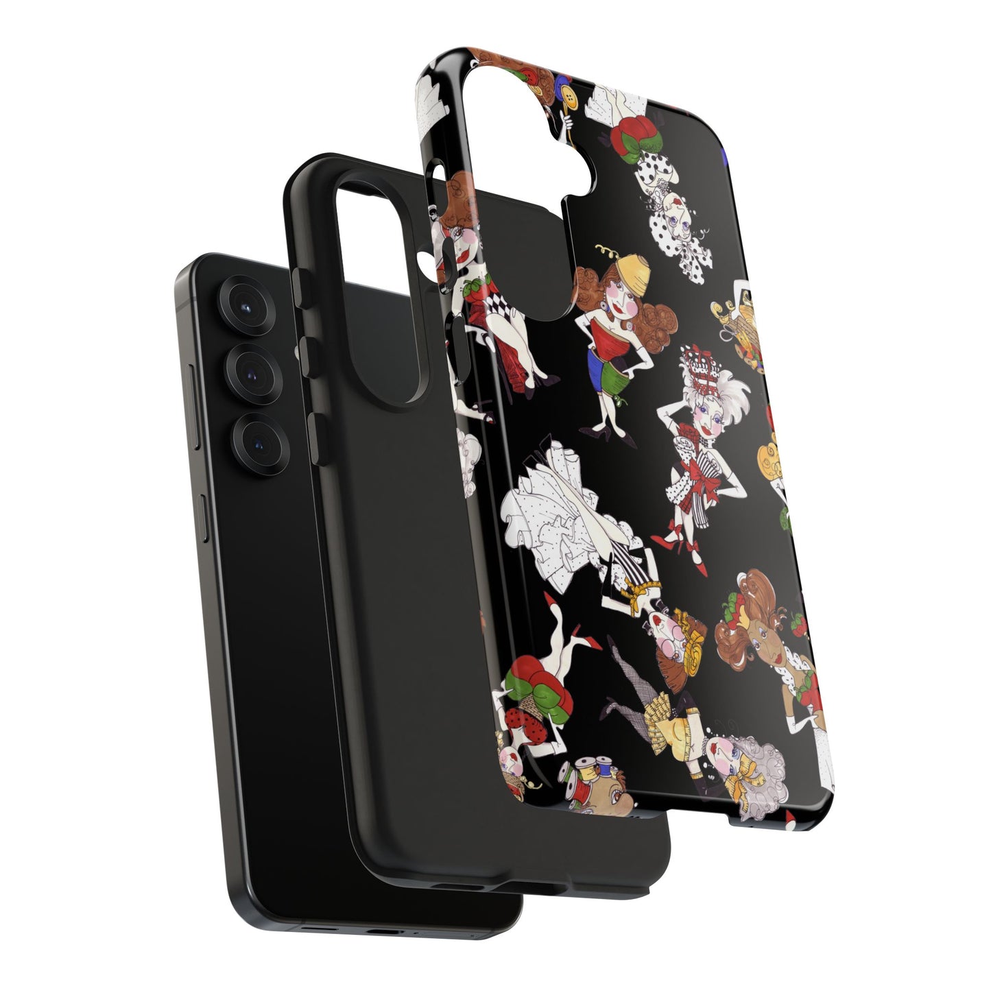 Sew Tossed Black Phone Case