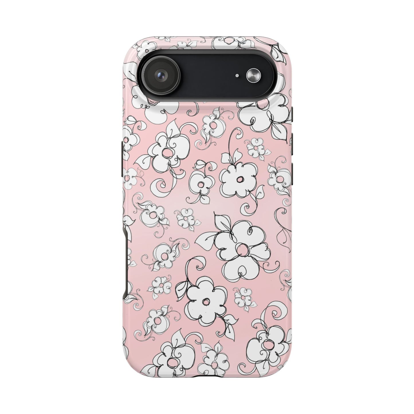 Lady Flowers Pink Sky Phone Case