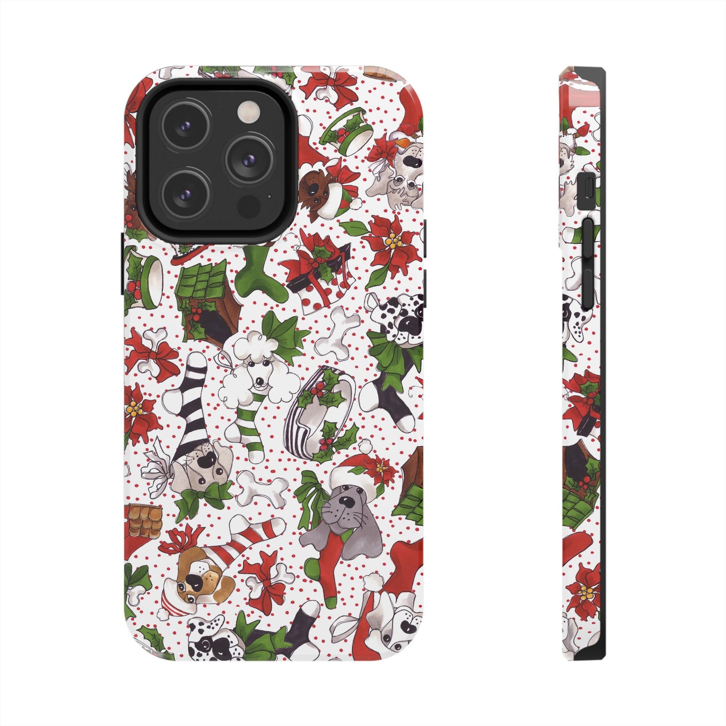 Holiday Fun Toss White / Red Phone Case