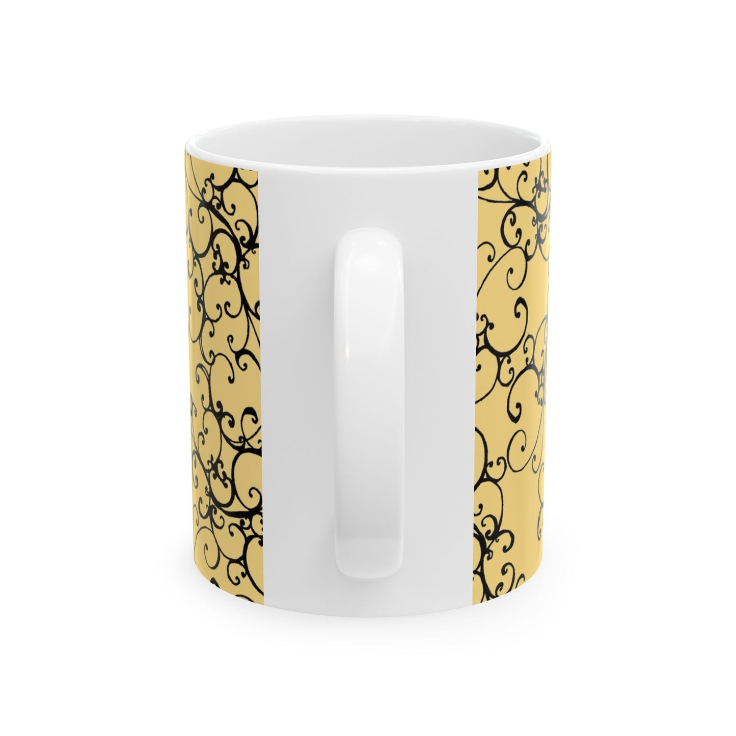 Elegant Scroll Yellow / Black Cup