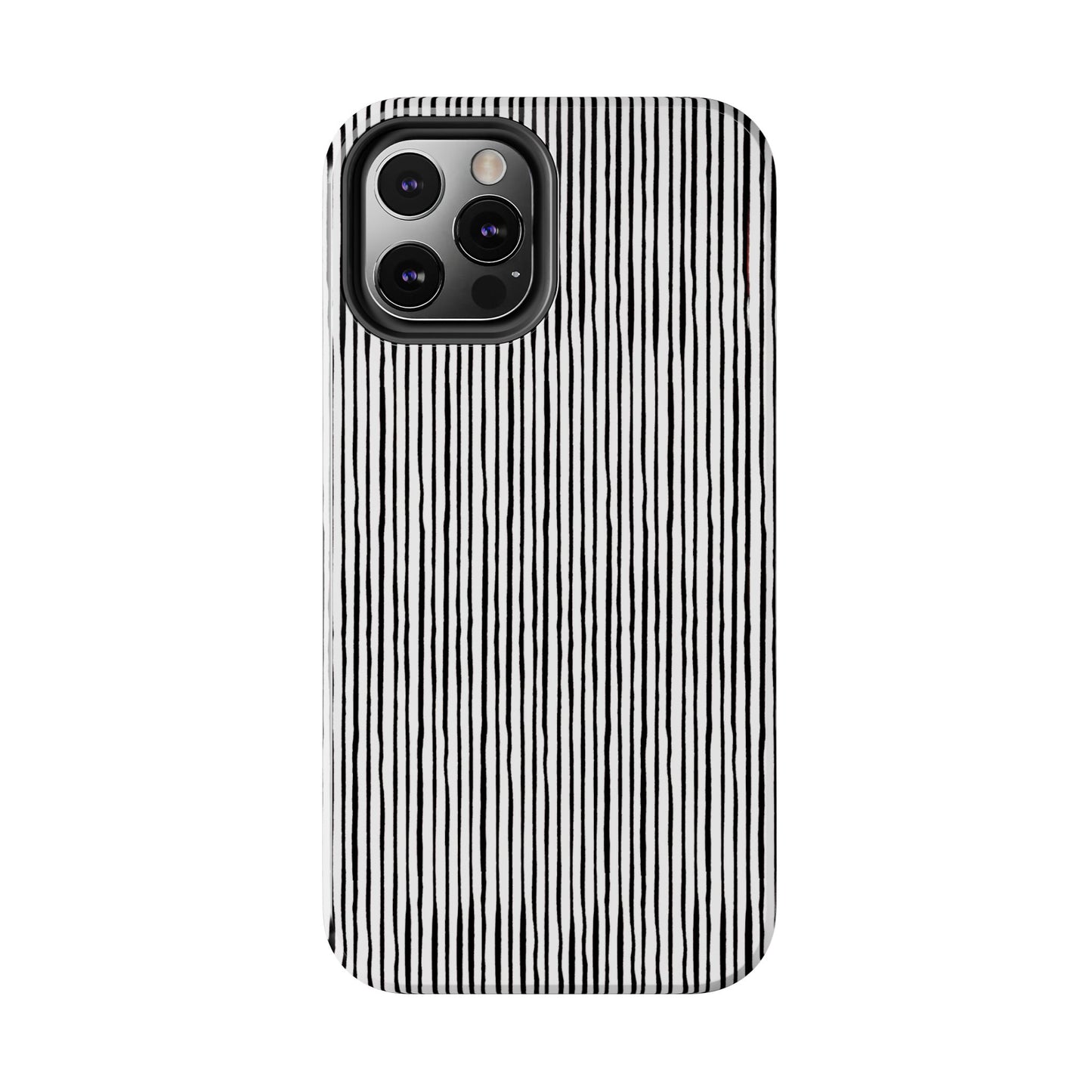 Quirky Pin Stripe White / Black Phone Case