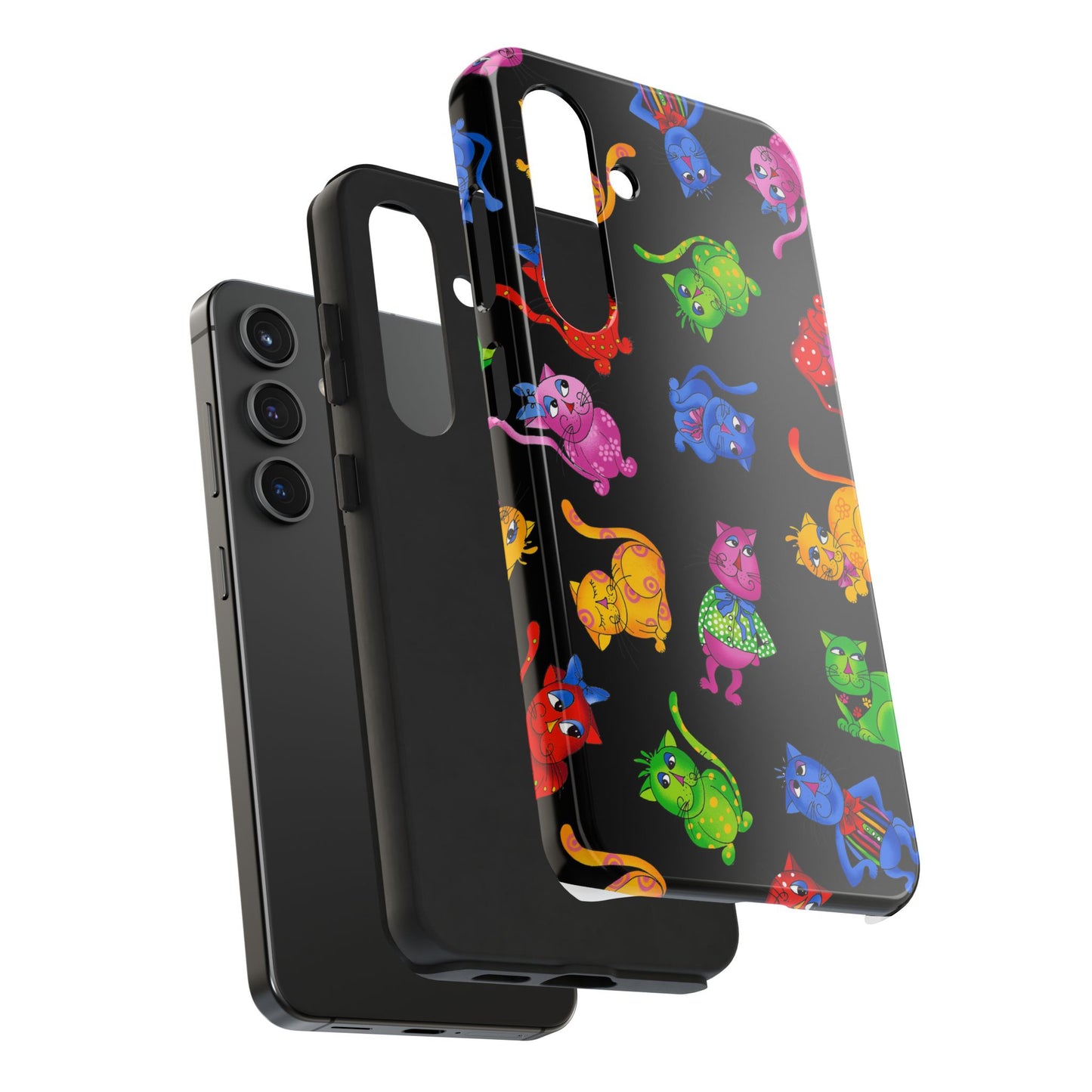 Tossed Cool Cats Black Phone Case