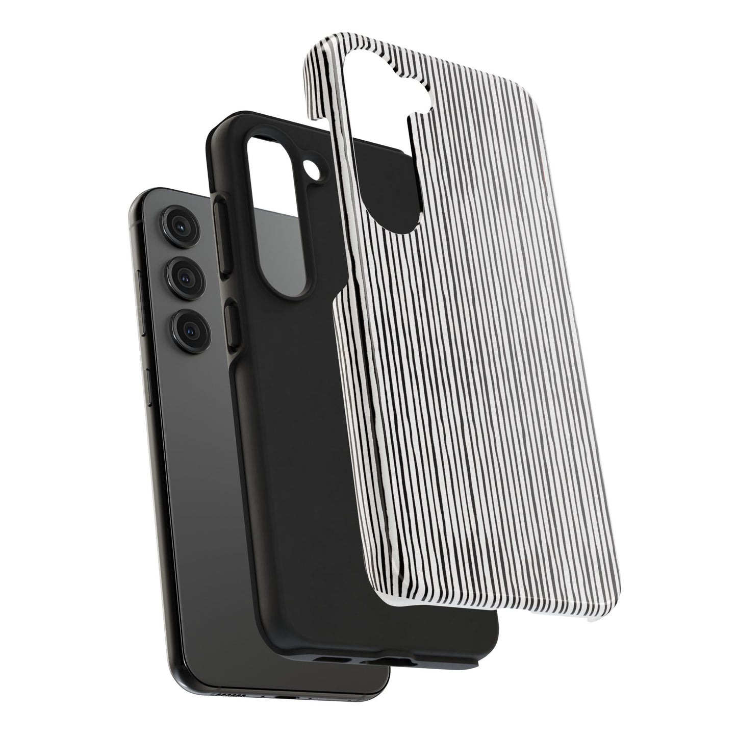 Quirky Pin Stripe White / Black Phone Case