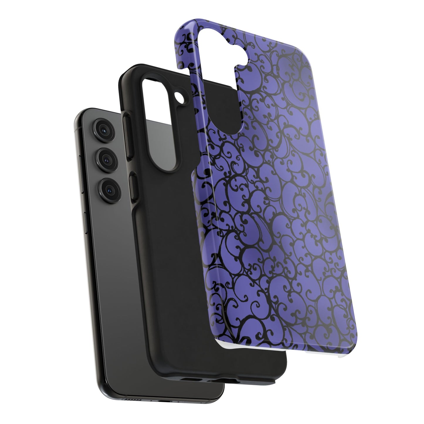 Scrollie Violet / Black Phone Case