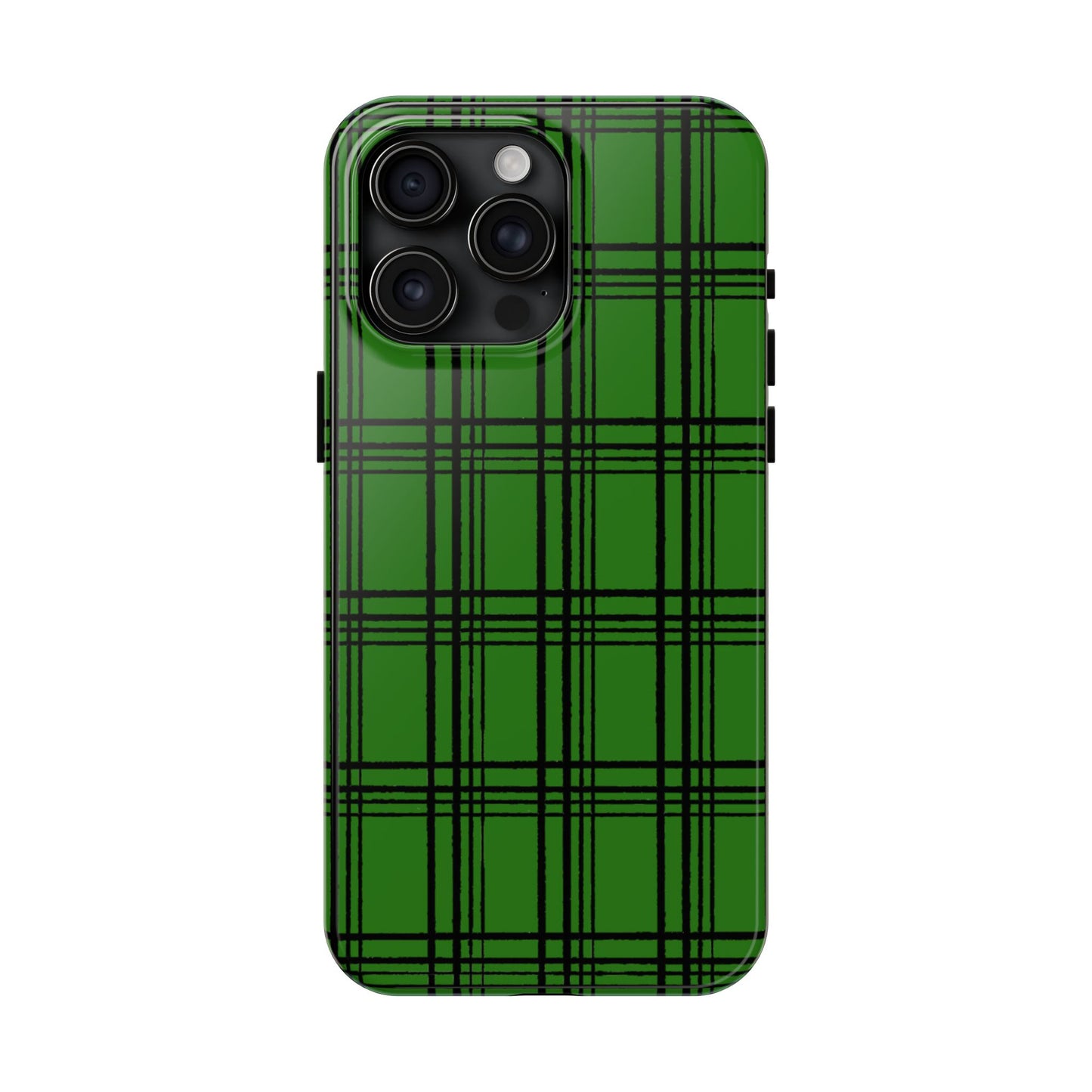 Glad Plaid Green / Black Phone Case
