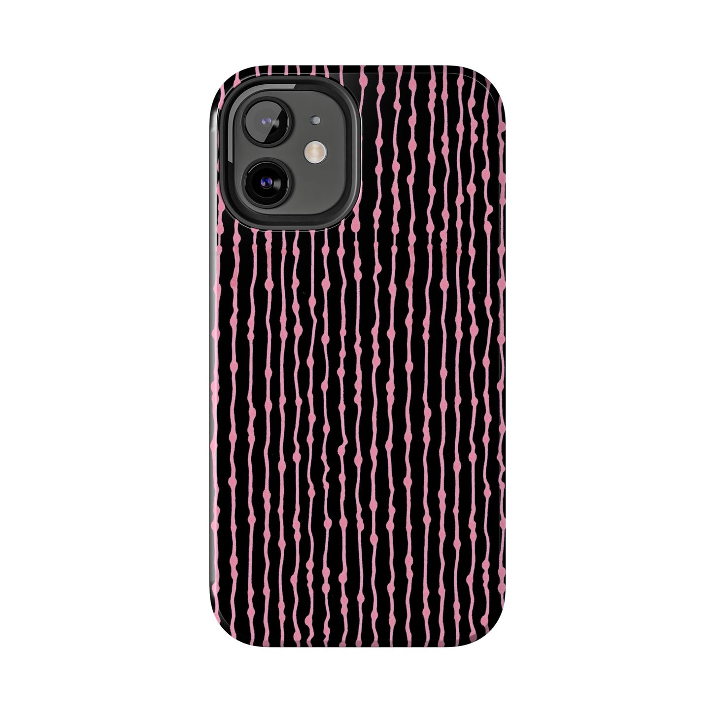 Faux Seersucker Black / Pink Phone Case