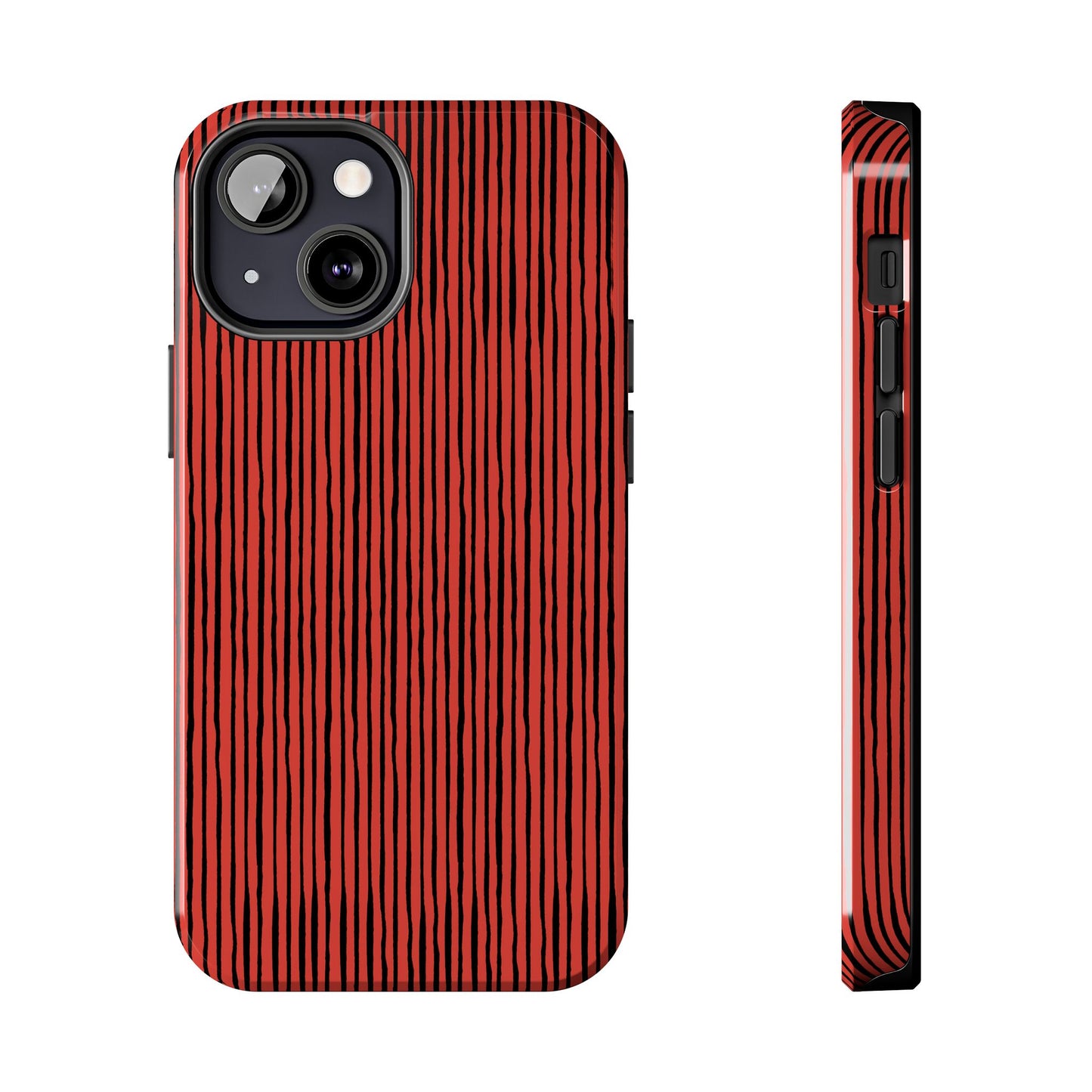 Quirky Pin Stripe Red / Black Phone Case