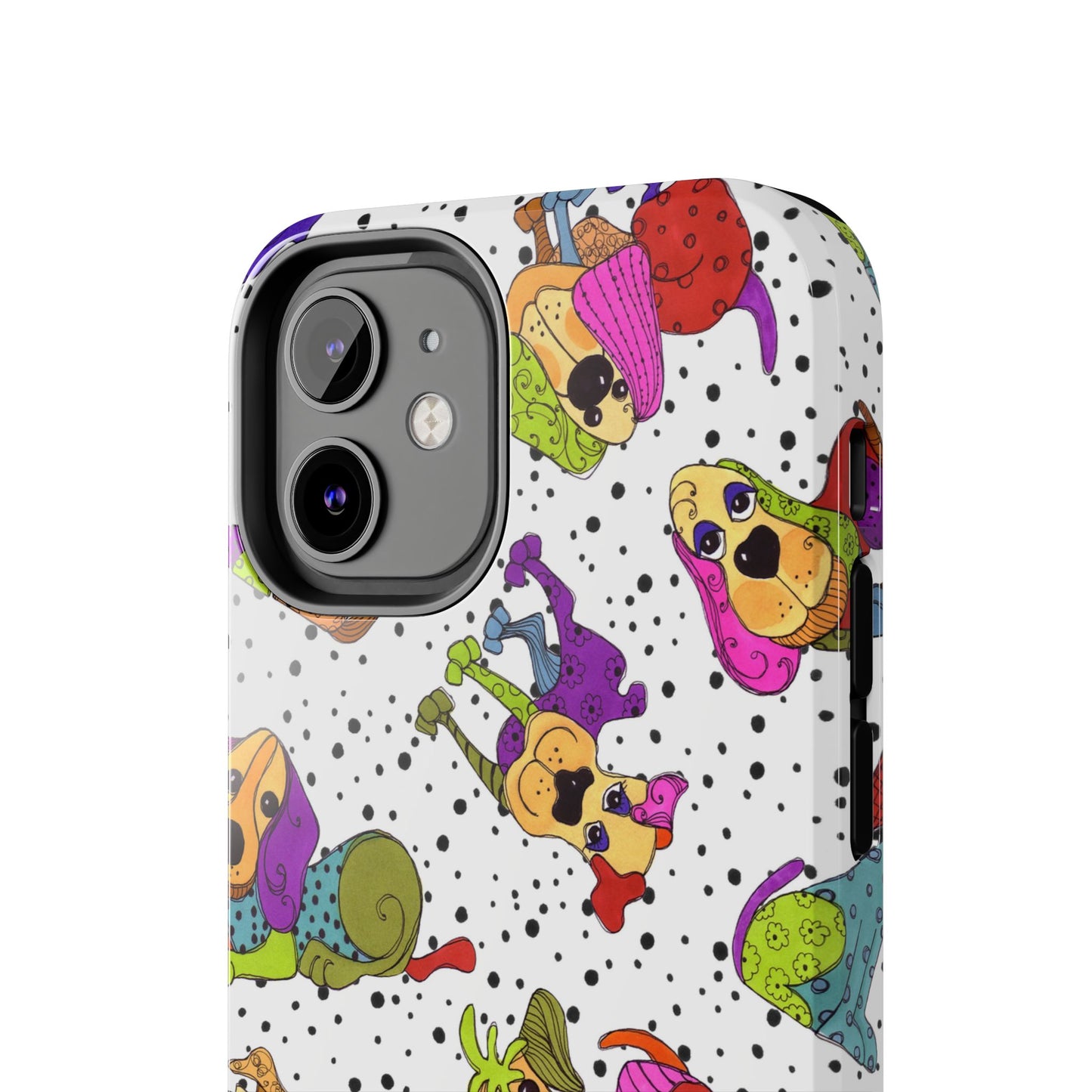 Tossed Happy Dogs White Phone Case