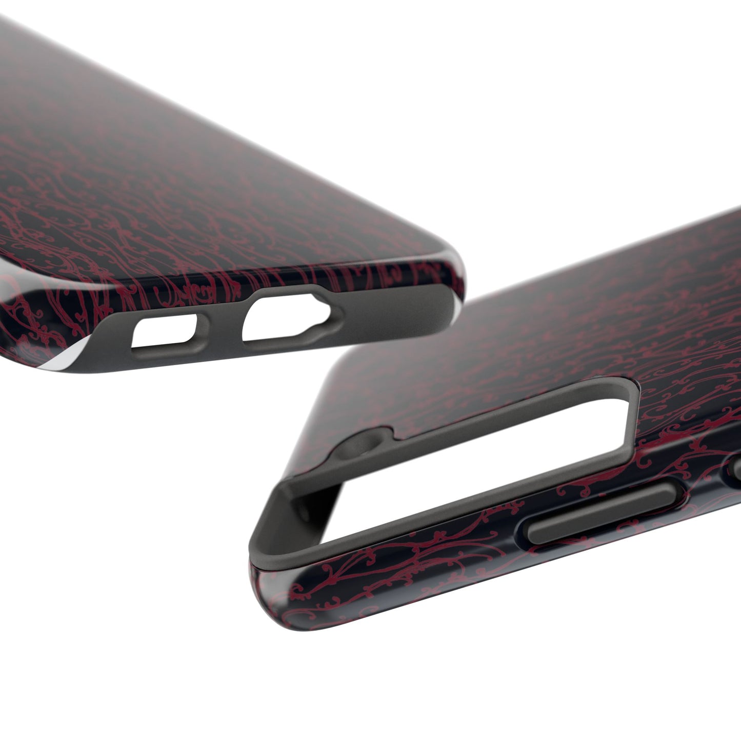 Swan Scroll Black / Red Phone Case