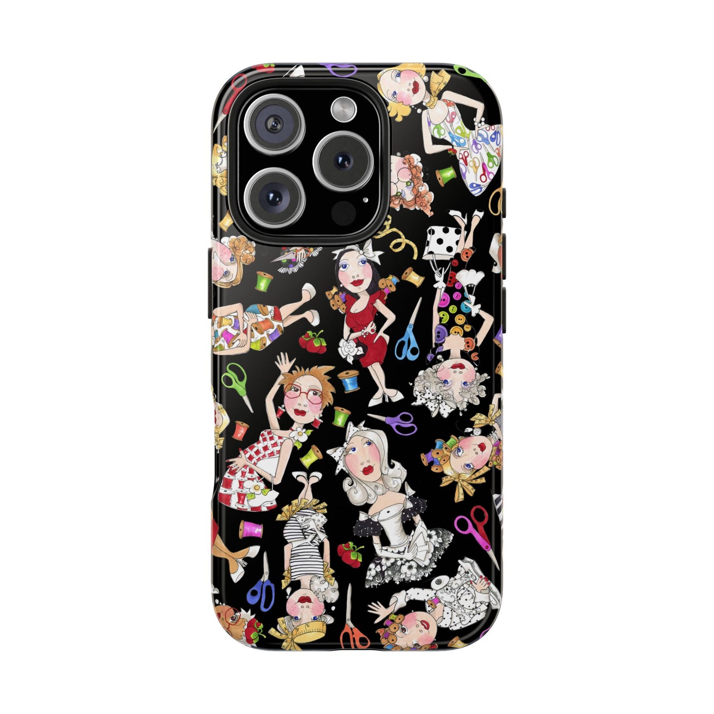 Sew Tossed Black Phone Case