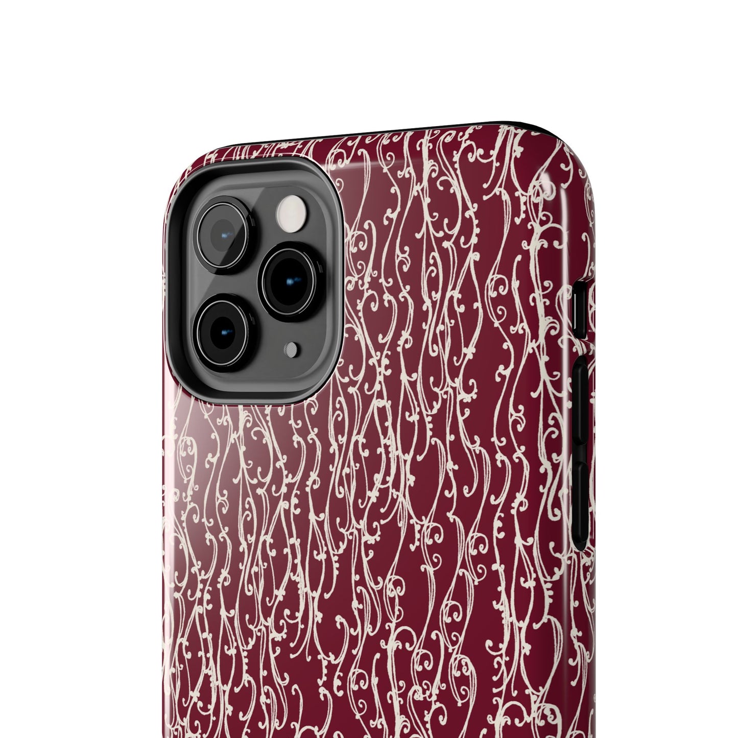 Swan Scroll Red / White Phone Case