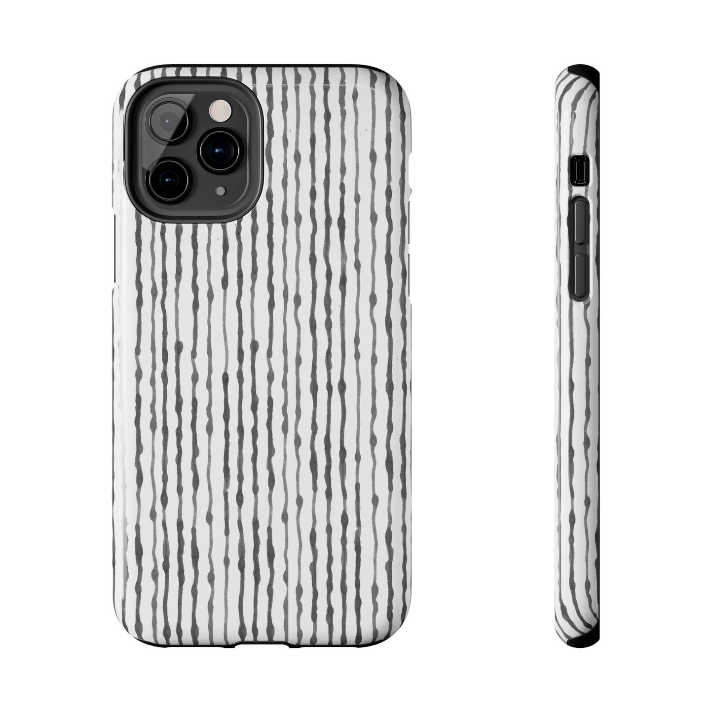 Faux Seersucker White / Charcoal Phone Case