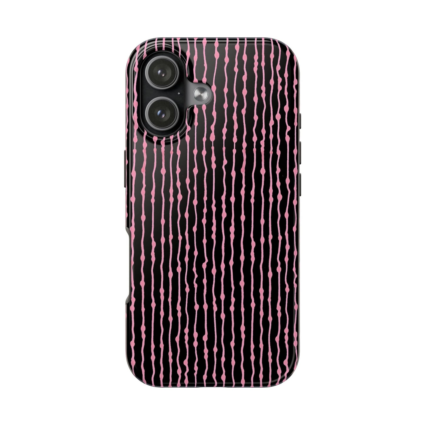 Faux Seersucker Black / Pink Phone Case